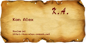 Kon Alex névjegykártya